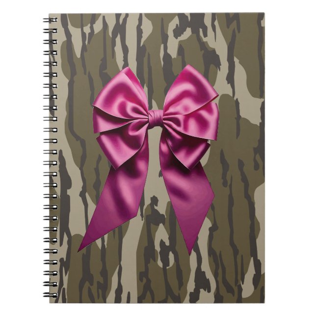 Caderno Espiral Girls Camo Pink Ribbon Arco Bottomland Camo (Frente)