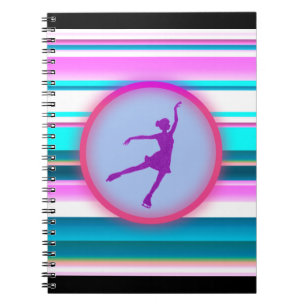 Caderno Espiral Girls Figure Skating Stripes