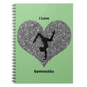 Caderno Espiral Girls Green I Love Gymnastics Spiral Notebook