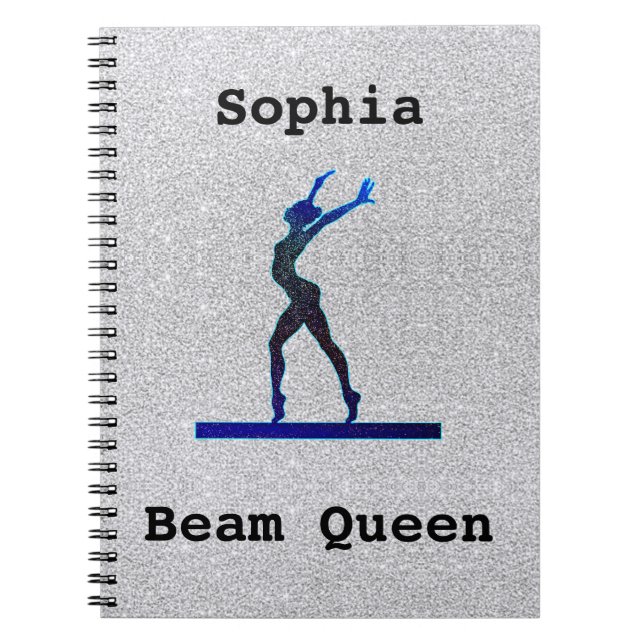 Caderno Espiral Girls Gymnastics Beam Queen Faux Glitter (Frente)