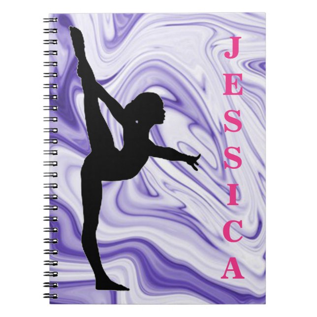 Caderno Espiral Girls Gymnastics Rople Swirls Fotografia Notebook (Frente)