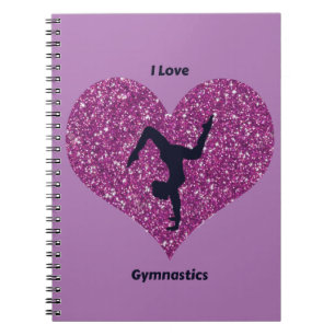 Caderno Espiral Girls Purple I Love Gymnastics Spiral Notebook