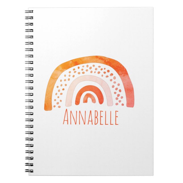 Caderno Espiral Girls Rainbow Nome (Frente)