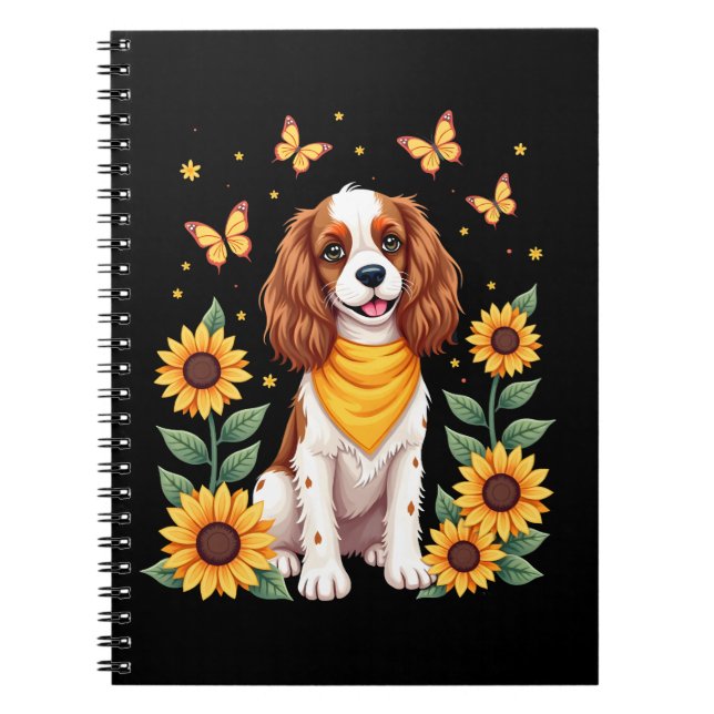 Caderno Espiral Girls Women Mom Cavalier King Charles Spaniel Dog  (Frente)