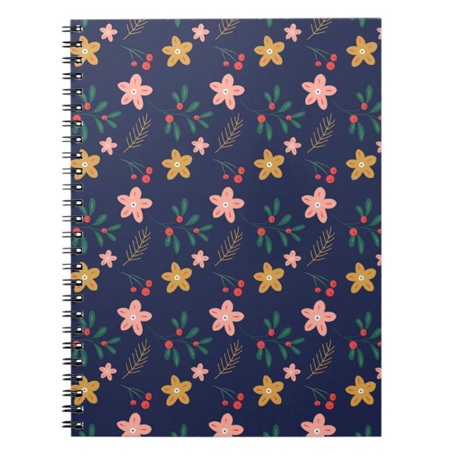 Caderno Espiral Girly Flower Art New Design Floral Aestic Flowe (Frente)