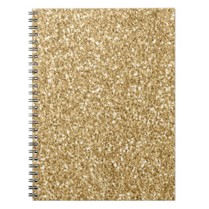 Caderno Espiral Girly Glitzy Dourada Glitter