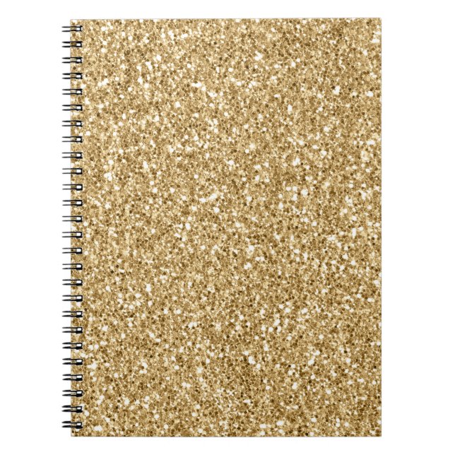 Caderno Espiral Girly Glitzy Dourada Glitter (Frente)