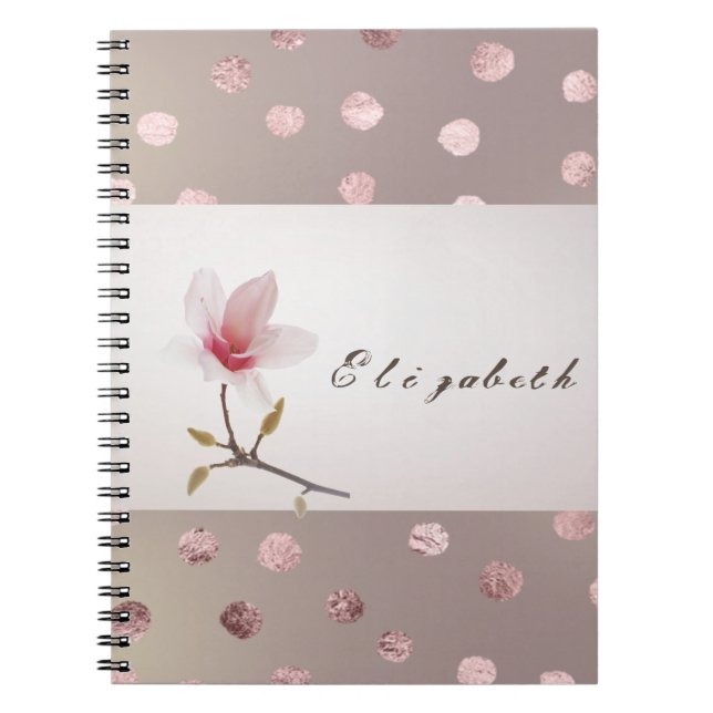 Caderno Espiral Girly Modern Dotted Floral (Frente)