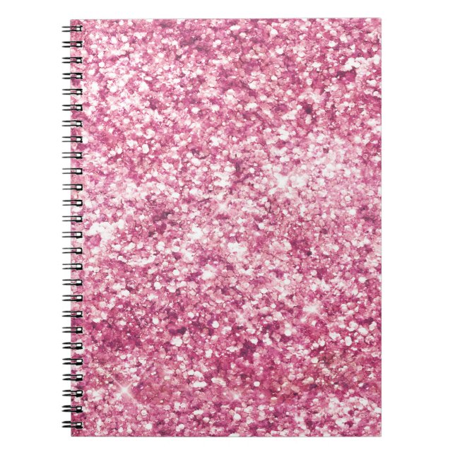 Caderno Espiral Girly Pink Glitter Confetti (Frente)