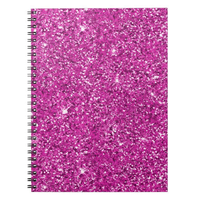 Caderno Espiral Girly Pink Glitter Ombre Sparkle (Frente)