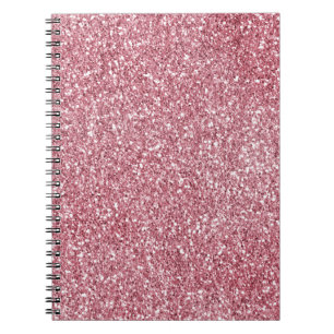 Caderno Espiral Girly Pink Rose Glitter Sparkle
