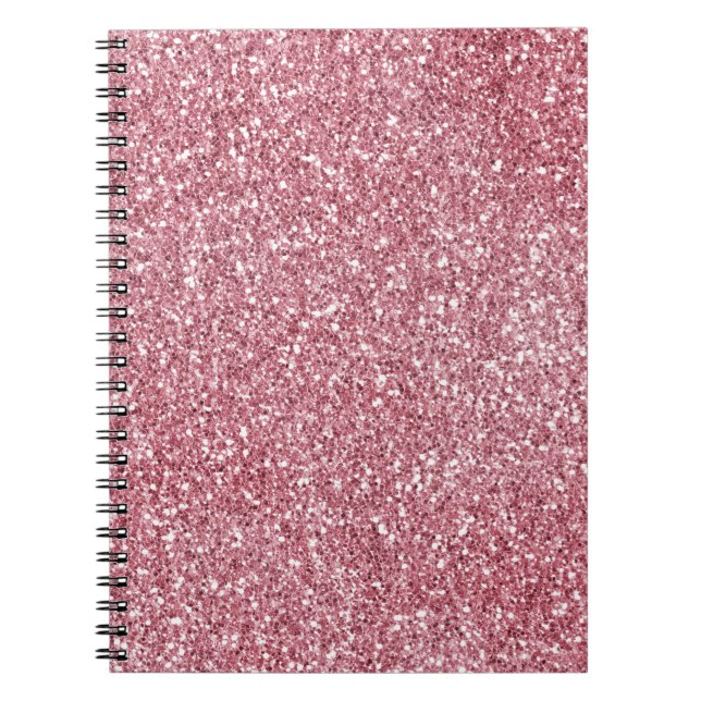 Caderno Espiral Girly Pink Rose Glitter Sparkle (Frente)