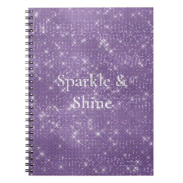 Caderno Espiral Girly Purple Glitzy Sparkle (Frente)