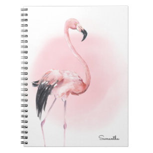 Caderno Espiral Girly Tropical Flamingo, com nome