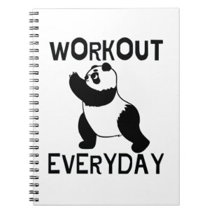 Caderno Espiral Giro Panda Workout