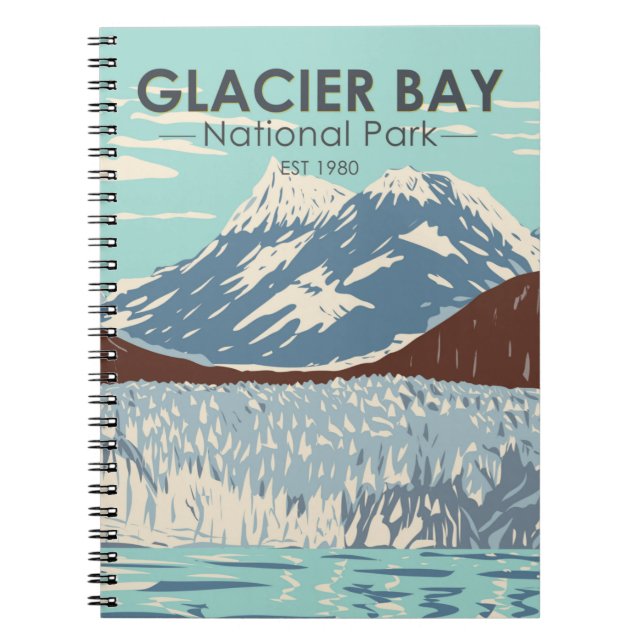 Caderno Espiral Glacier Bay National Park Alaska Vintage (Frente)