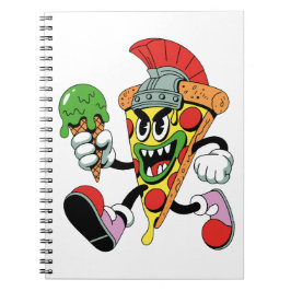 Caderno Espiral Gladiator Pizza Slice Brainrot