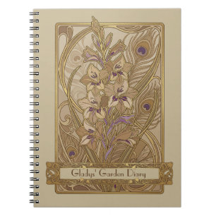 Caderno Espiral Gladiolus italicus Art Nouveau