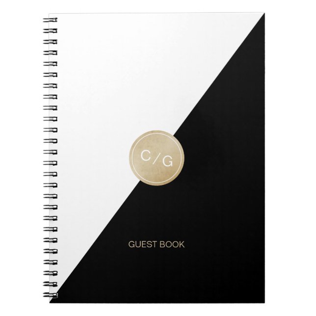 Caderno Espiral Glam blush rosa ouro livro de hóspedes (Frente)