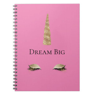 Caderno Espiral Glam do Sparkle Rosa Dourado Unicorn