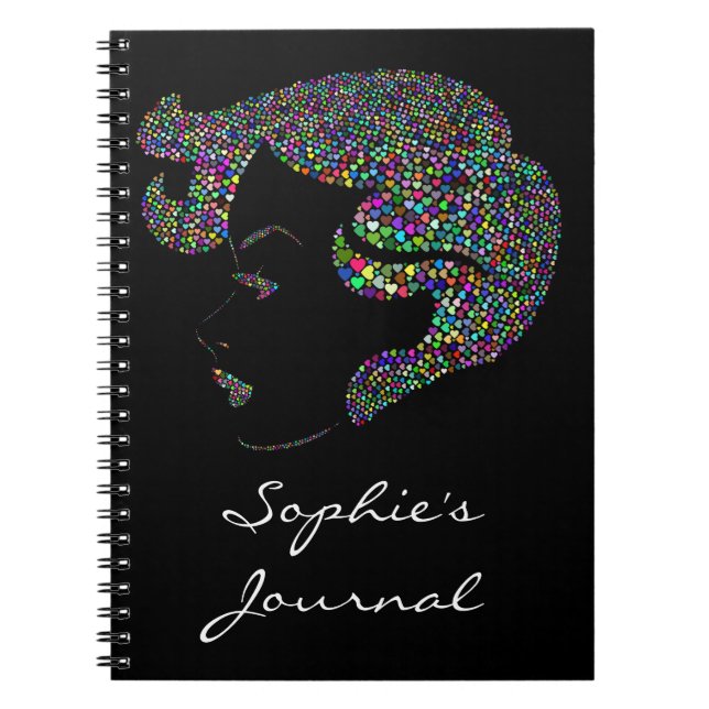 Caderno Espiral Glam girl with hearts (Frente)