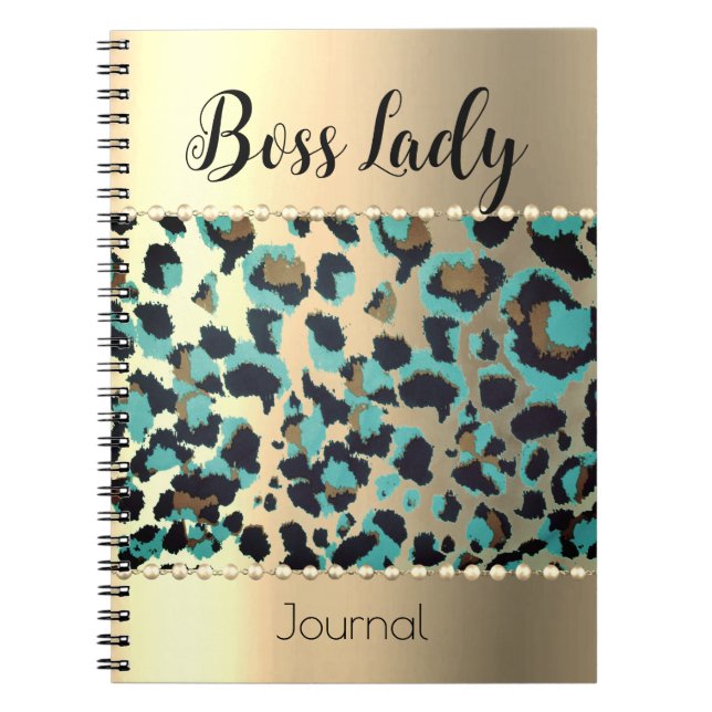 Caderno Espiral "Glam Leopard Boss Lady" (Frente)