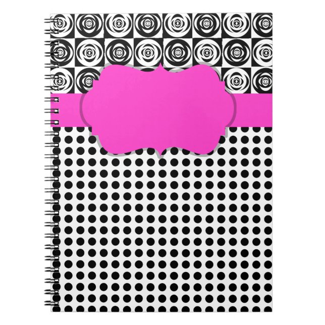Caderno Espiral Glam Personalizado Rosa Quente (Frente)