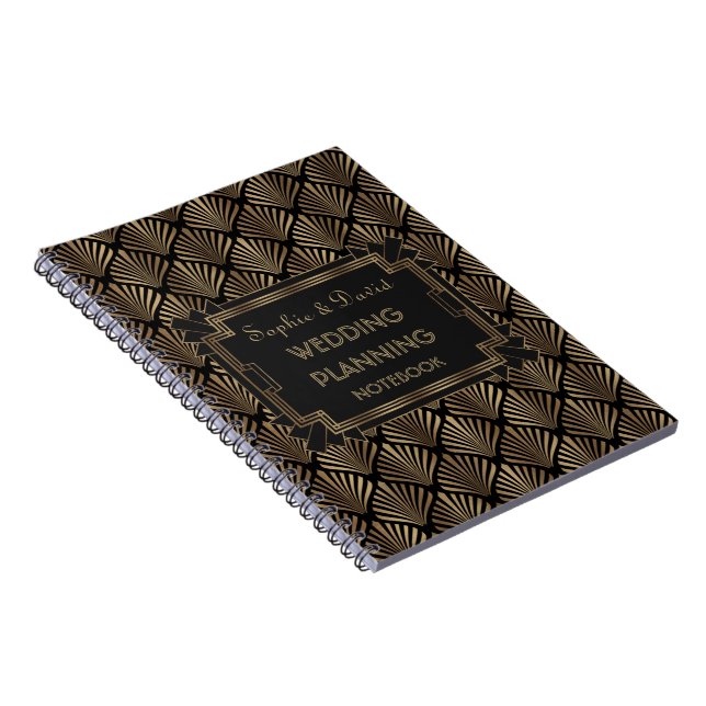 Caderno Espiral Glam Roaring 20's Excelente Gatsby Art Wedding Pla (Lado Direito)