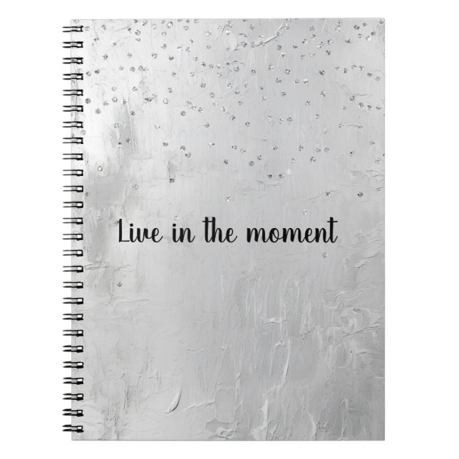 Caderno Espiral Glam Silver Confetti (Frente)