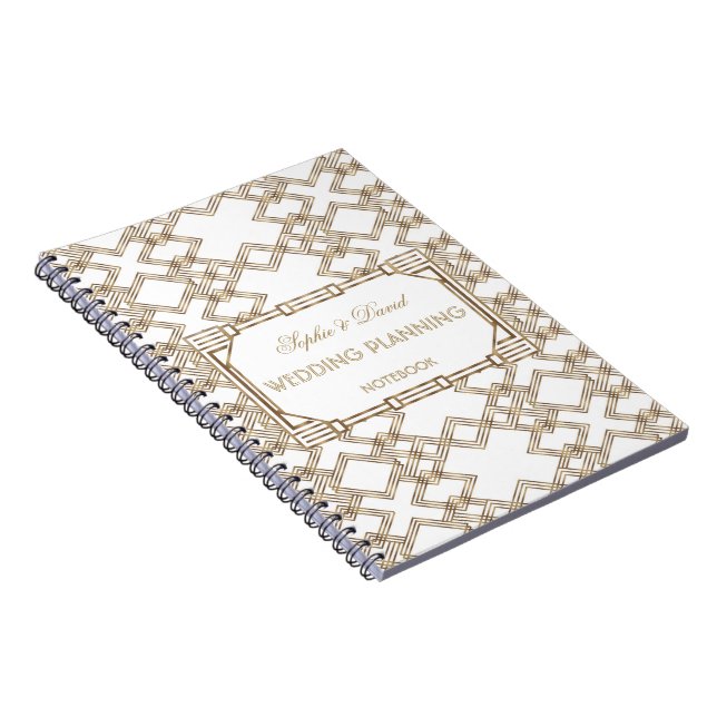 Caderno Espiral Glam White Dourado Excelente Gatsby 1920 Planner (Lado Direito)