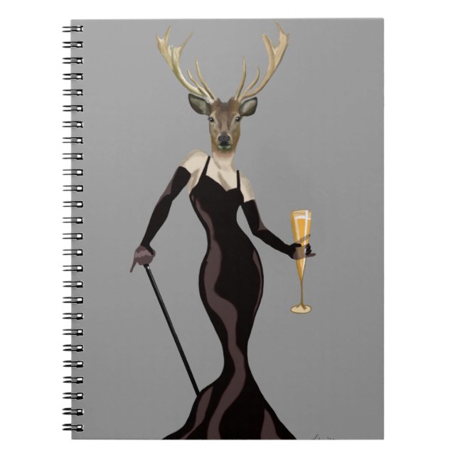 Caderno Espiral Glamor Deer de Preto 3 (Frente)
