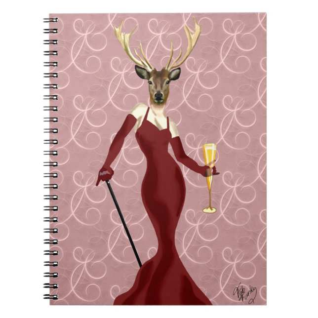 Caderno Espiral Glamor Deer em Marsala 2 (Frente)