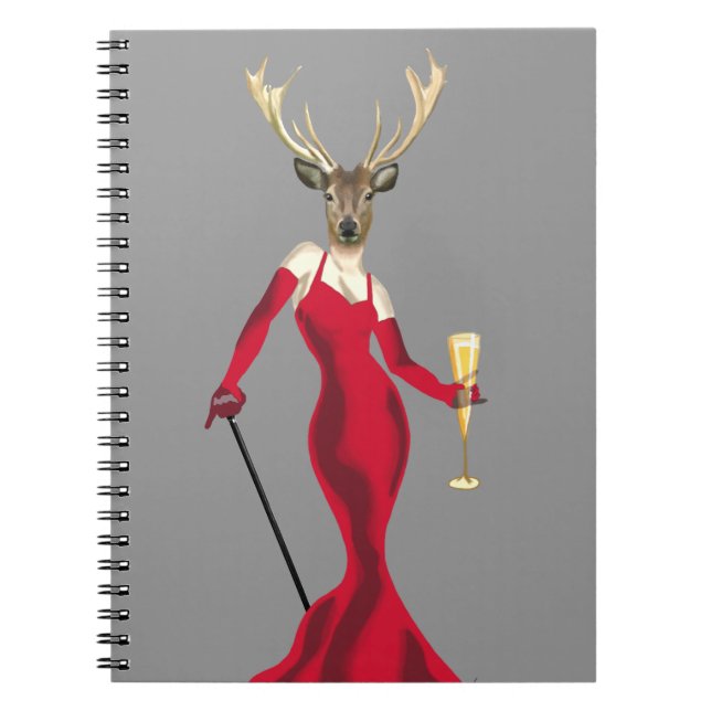 Caderno Espiral Glamor Deer em Vermelho (Frente)