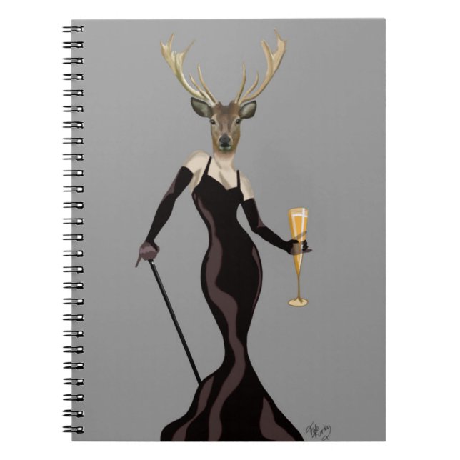 Caderno Espiral Glamor Deer no Preto 2 (Frente)
