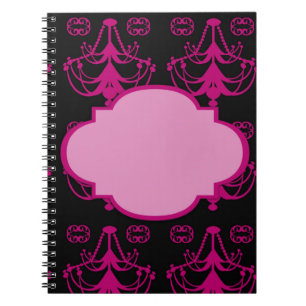 Caderno Espiral Glamor Rosa Chandelier