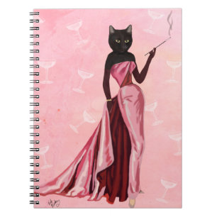 Caderno Espiral Glamour Cat em rosa