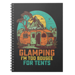 Caderno Espiral Glamping I'm Too Bougee for Tents Retro Vintage