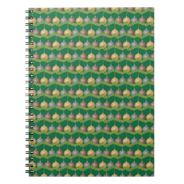 Caderno Espiral Glândulas de Natal e ornamentos (Frente)