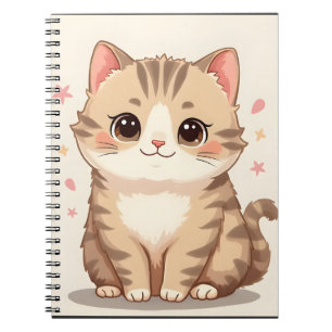 Caderno Espiral Gleeful Cat: Bela Arte Kawaii Kitten para Qualquer