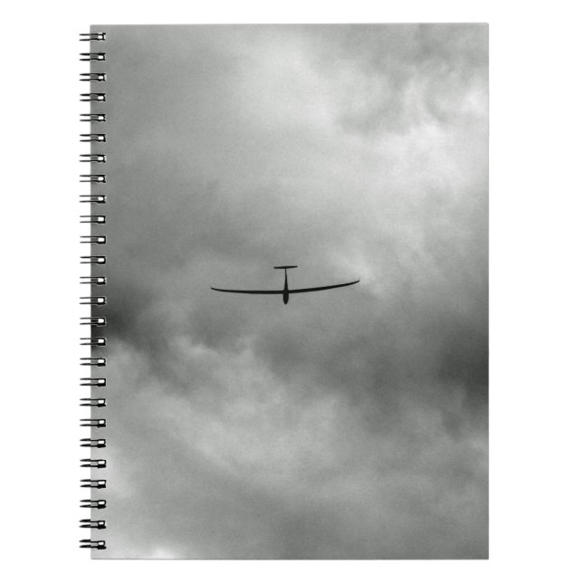 Caderno Espiral Glider voando no céu das cinzas (Frente)