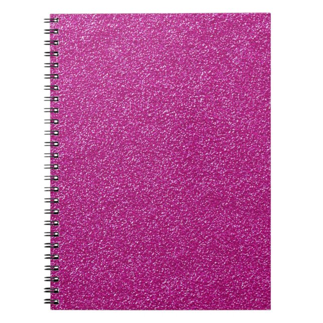 Caderno Espiral Gliteira Festiva Cor-de-Rosa Romântica (Frente)