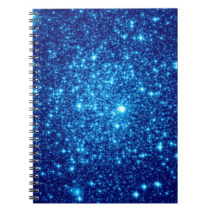 Caderno Espiral Glitter Astral Azul