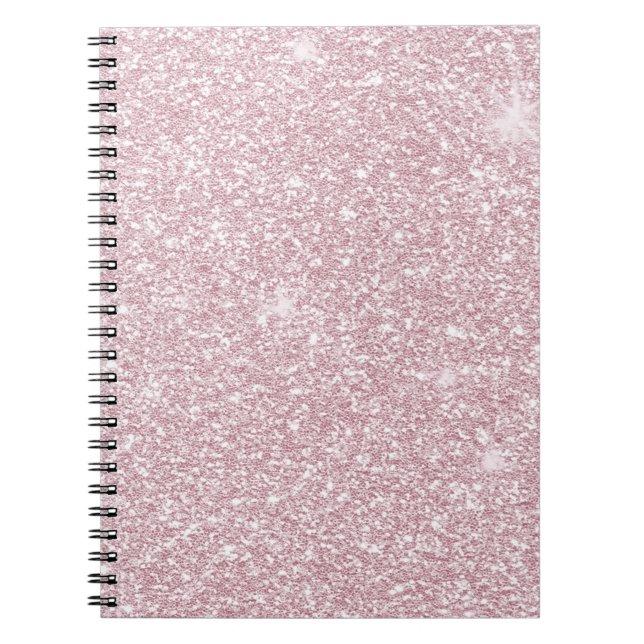 Caderno Espiral Glitter cintilante rosado e elegante de abstrato c (Frente)