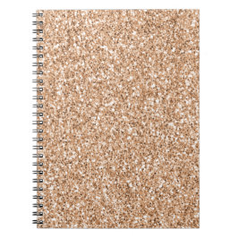 Caderno Espiral Glitter de Lâmina Dourada do Rosa de Pêssego