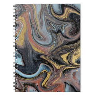 Caderno Espiral Glitter do Ouro Marble Nature Trabalho de arte
