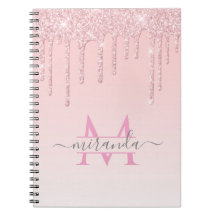 Glitter Dourado Girly Rosa Monograma Glitter