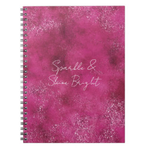 Caderno Espiral Glitter Glitter Abstrato Rosa Girassol