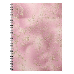 Caderno Espiral Glitter Glitz Brikle Rosa Dourado