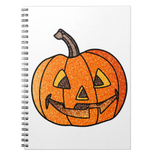Caderno Espiral Glitter Jack O'Lantern