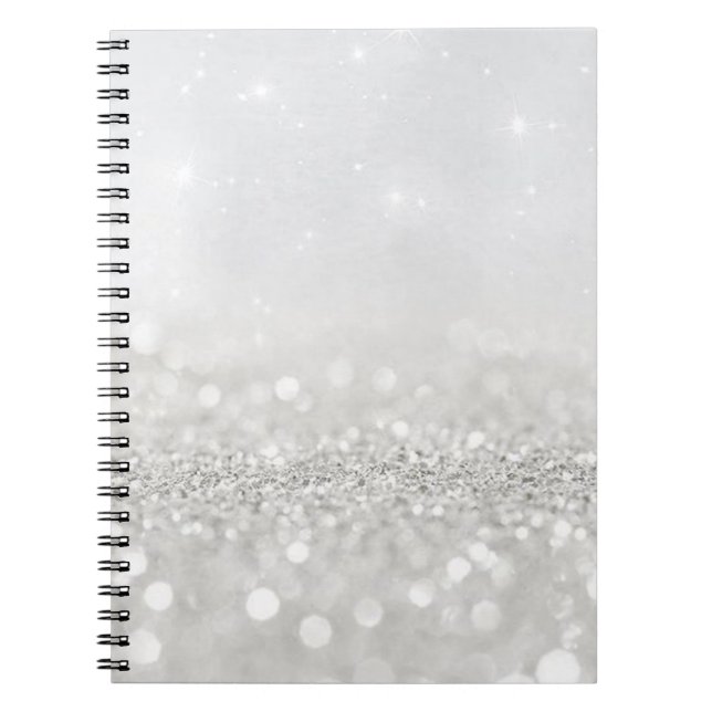 Caderno Espiral Glitter prateado (Frente)